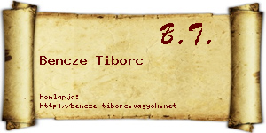 Bencze Tiborc névjegykártya